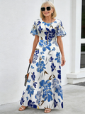 Boho Floral Art Print Elegant Dress