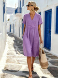 Women'S Casual Solid Color  Dress