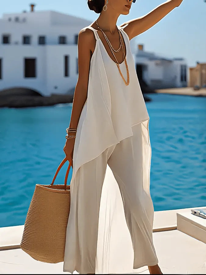 Women'S Solid Color Overalls Pants Suit