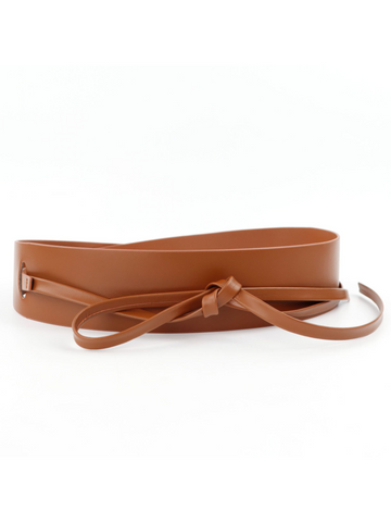 Women's Fashion Imitation Leather Tie Band Wide Belt MDA0120H1Y