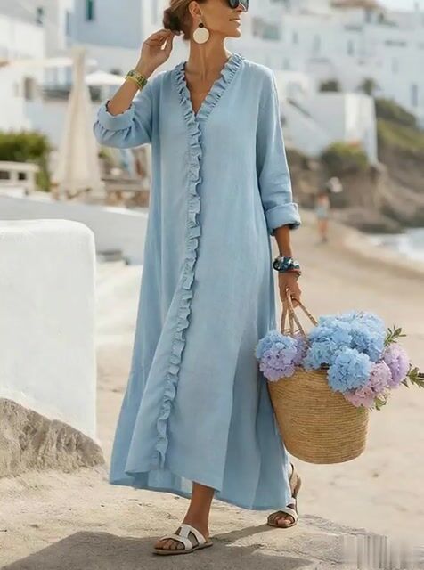 Women'S Casual Solid Color  Dress