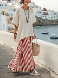 Women's Loose Striped Skirt Suit