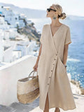 Women'S Casual Solid Color  Dress