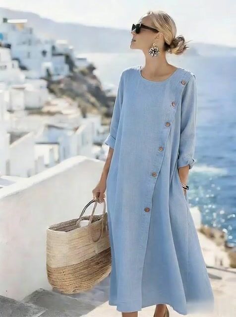 Women'S Casual Solid Color  Dress