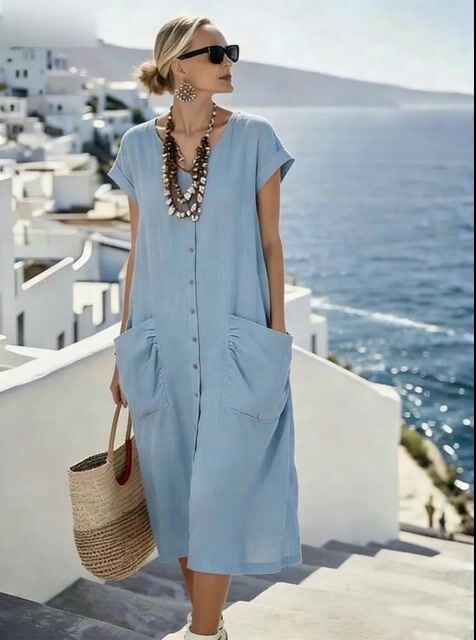 Women'S Casual Solid Color Ruched Dress