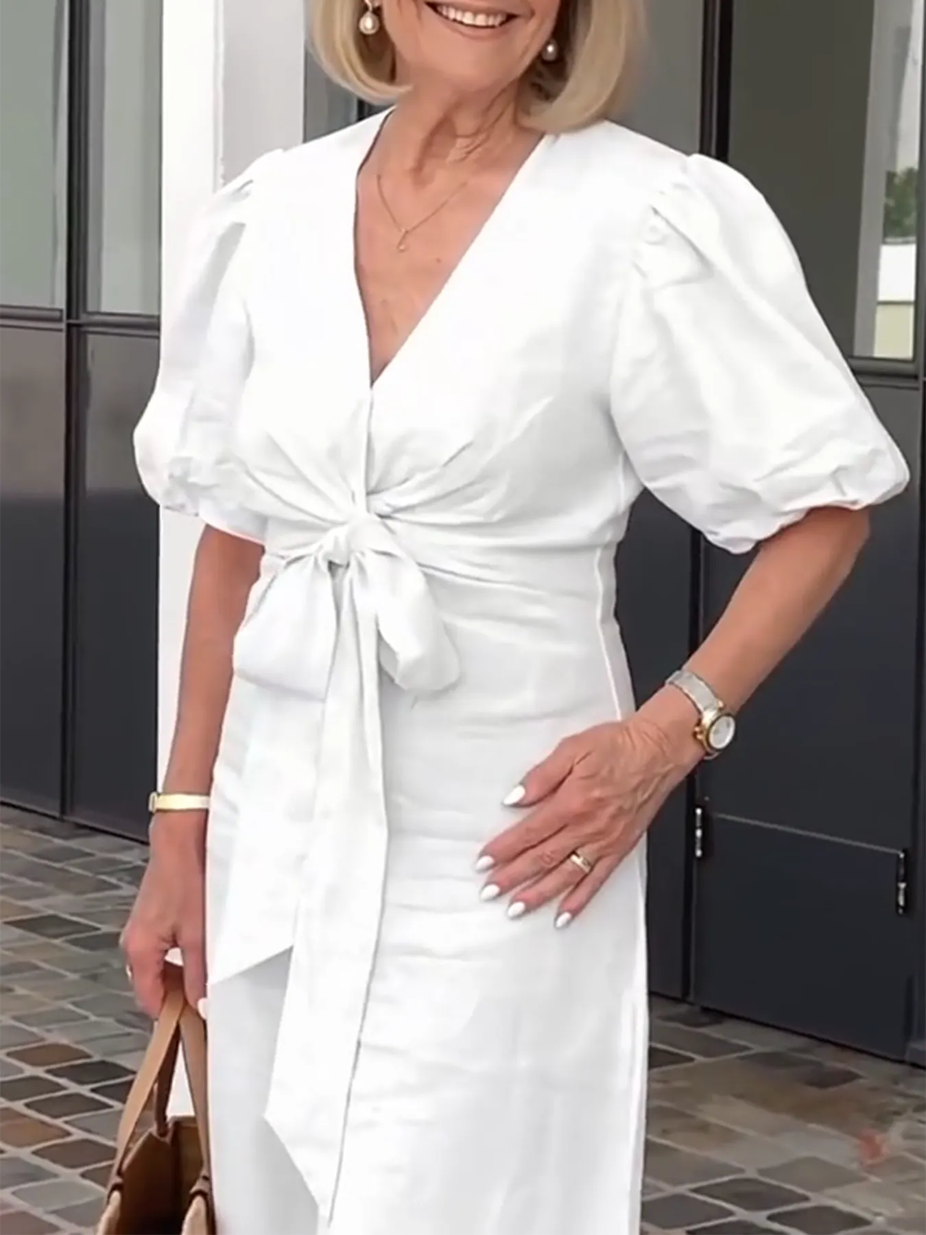 Bow Elegant Tunic Dress