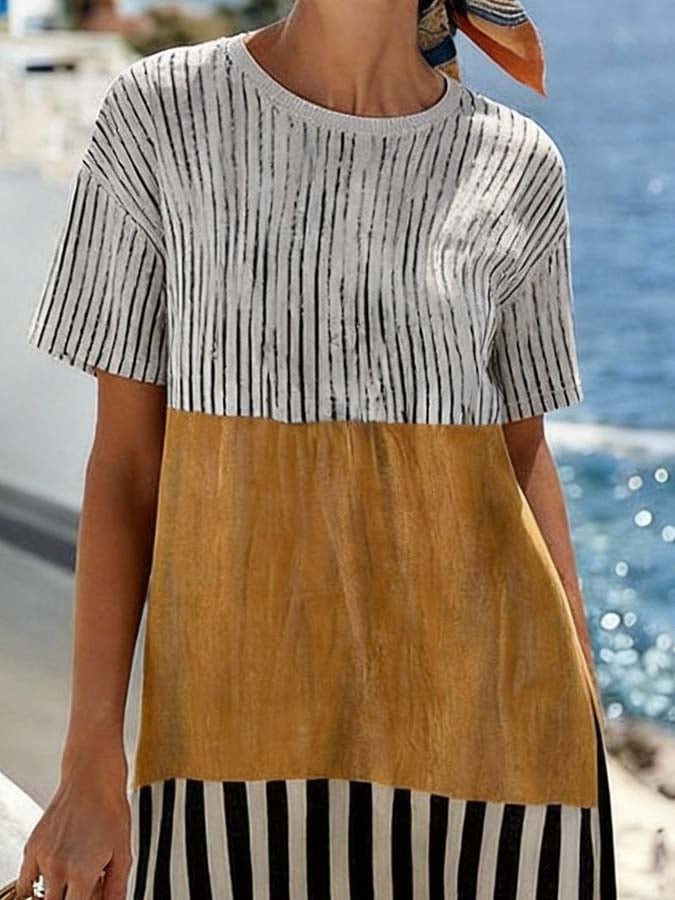 Women'S Casual Printed Short-Sleeved T-Shirt And Stretchy Pants Set