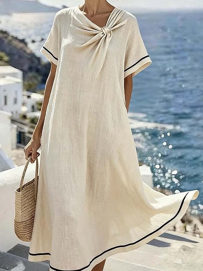 Women'S Casual Loose Pleated Dress