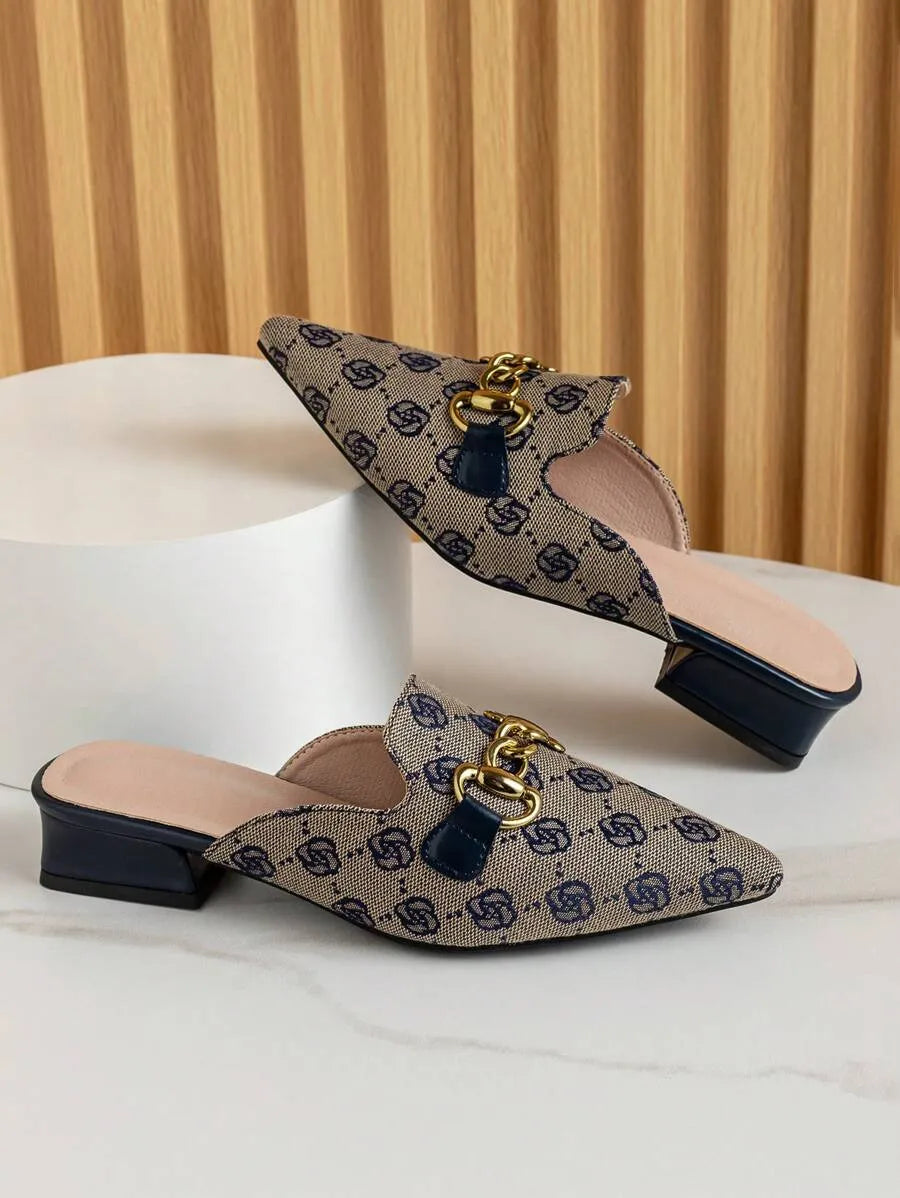 2026 Autumn/Winter New Women's Flat Shoes, Pointed Toe Closed Toe Slippers, Mules, Valentine's Day Style