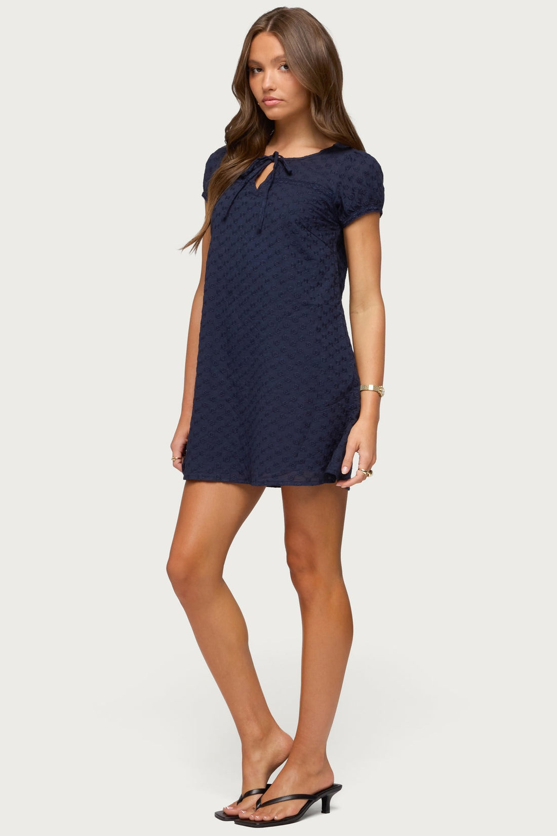 Mariella Lacey Eyelet Mini Dress