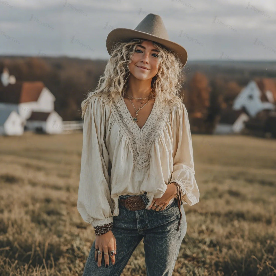 Outdoor Retro V-Neck Loose Comfortable Long-Sleeve Linen T-Shirt Top